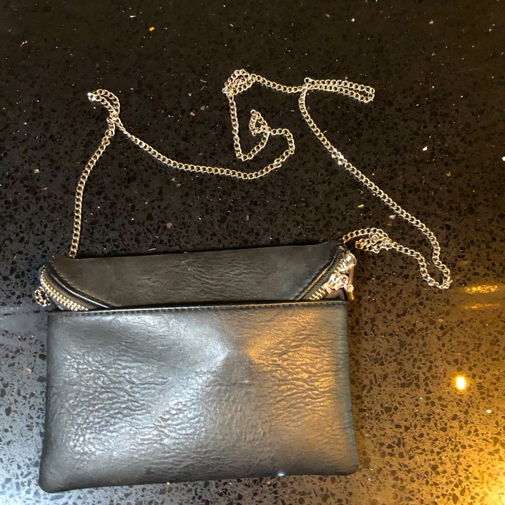 Black Leather Chain Wallet